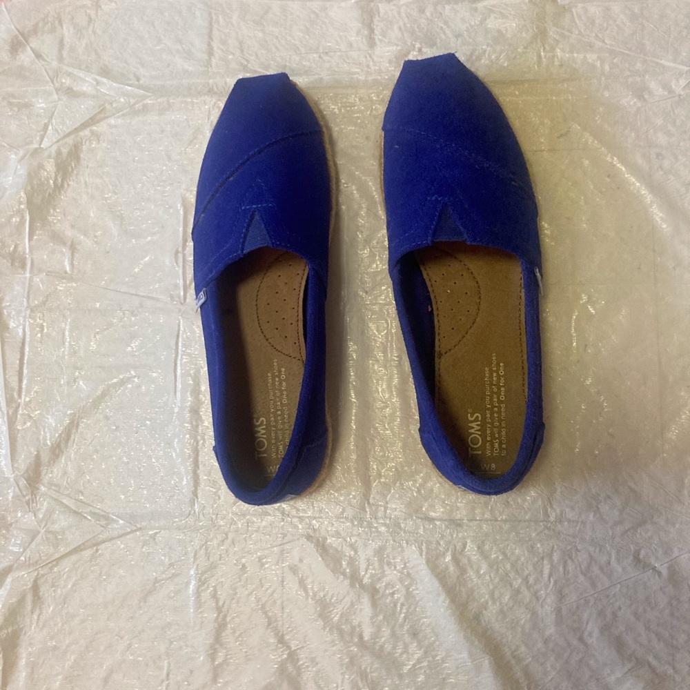 TOMS Vibrant Blue Suede Slip-On Shoes